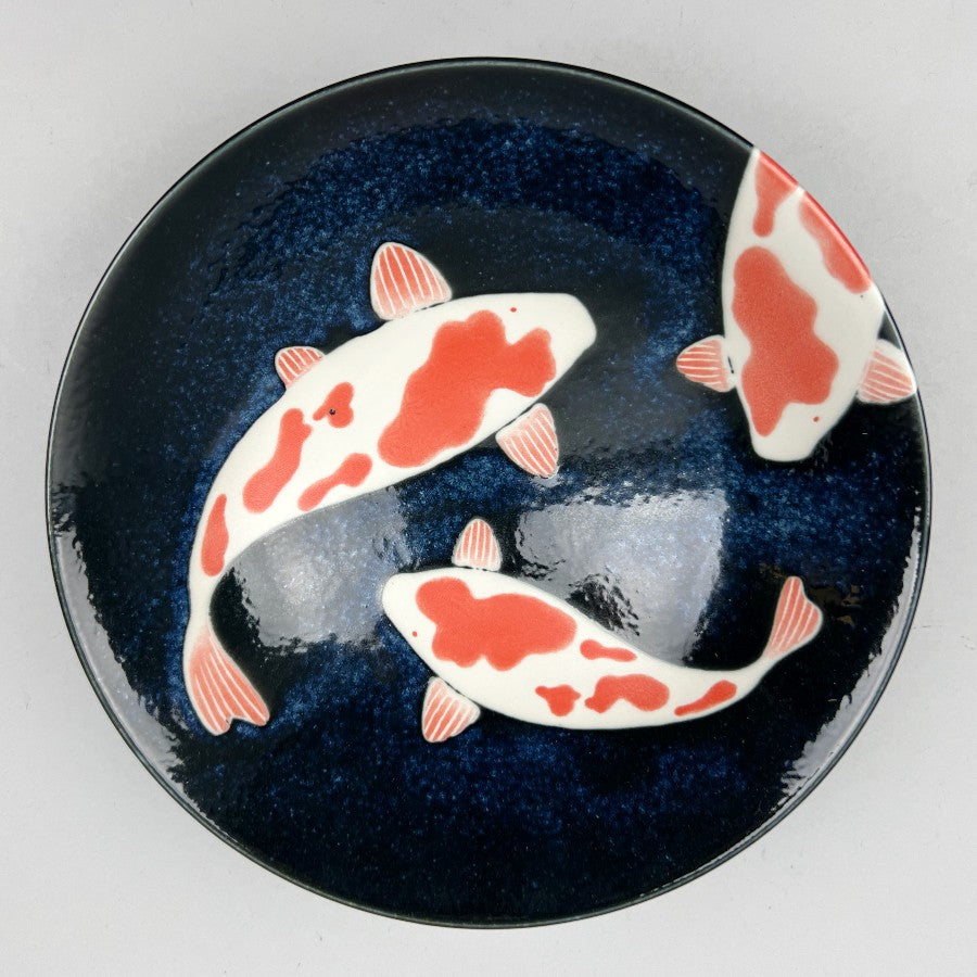 Japanese Navy Ramen Noodle Bowl Serving Bowl Koi Carp Fish Swimming Restaurant Supply Bowery Discount Sale New Arrival OSARA New York