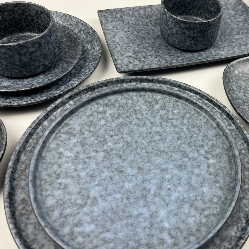 Matte navy, gray, black dinnerware, dinner plates, bowls, stackable bowls, stackable plates, restaurant supply, OSARA New York, Manhattan Bowery, Sale, Discount Chef's store, Catering