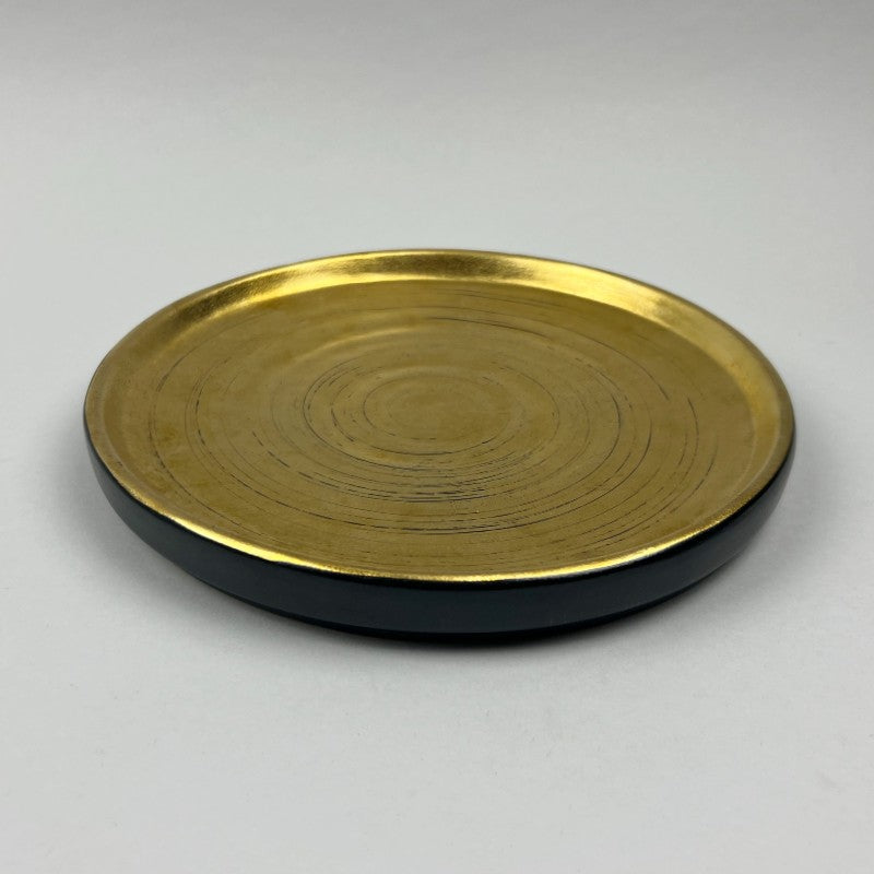 Ibushi Gold Matte Black Golden Ceramic Appetizer Omakase Dinner Upright Rim Walled Plate Restaurant Supply Bowery Discount Sale OSARA New York