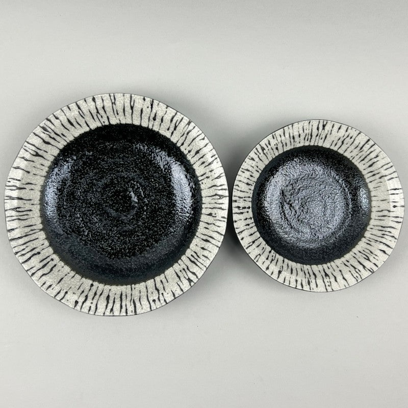 Gomashio Coupe Deep Appetizer Dinner Plates Shallow Curry Bowls in two sizes 6.6" dia. and 8.5" dia. Made in Japan