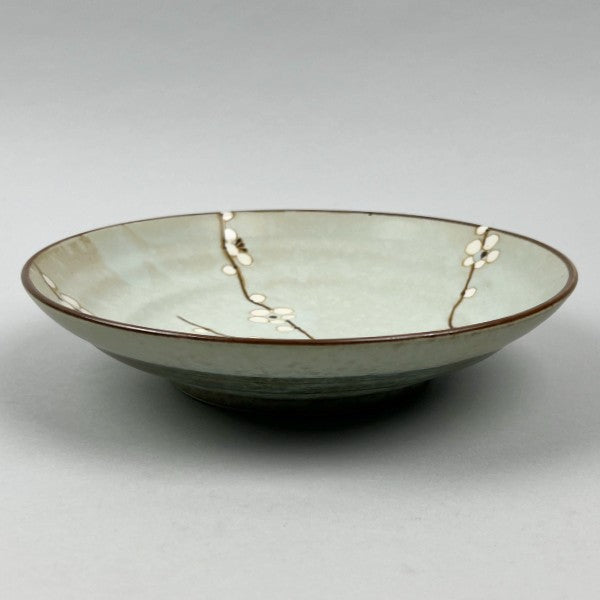 Hakubai Japanese Floral Blossom White Plum Pale Green Blue Shallow bowl Deep Plates restaurant supply bowery discount sale OSARA New York