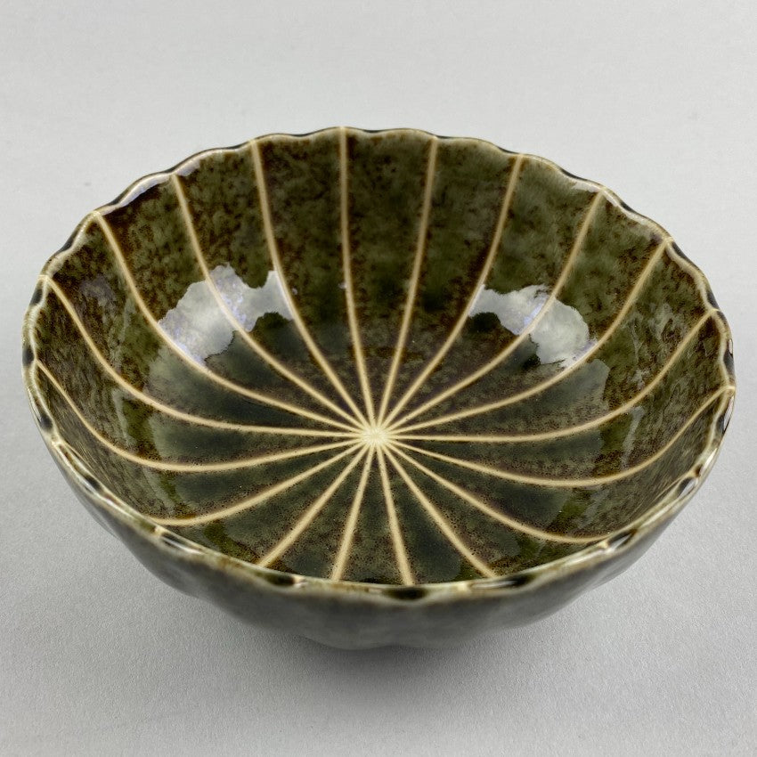 Hasunoha Japanese rustic green shallow dinner appetizer sauce bowls restaurant supply bowery discount sale osara new york