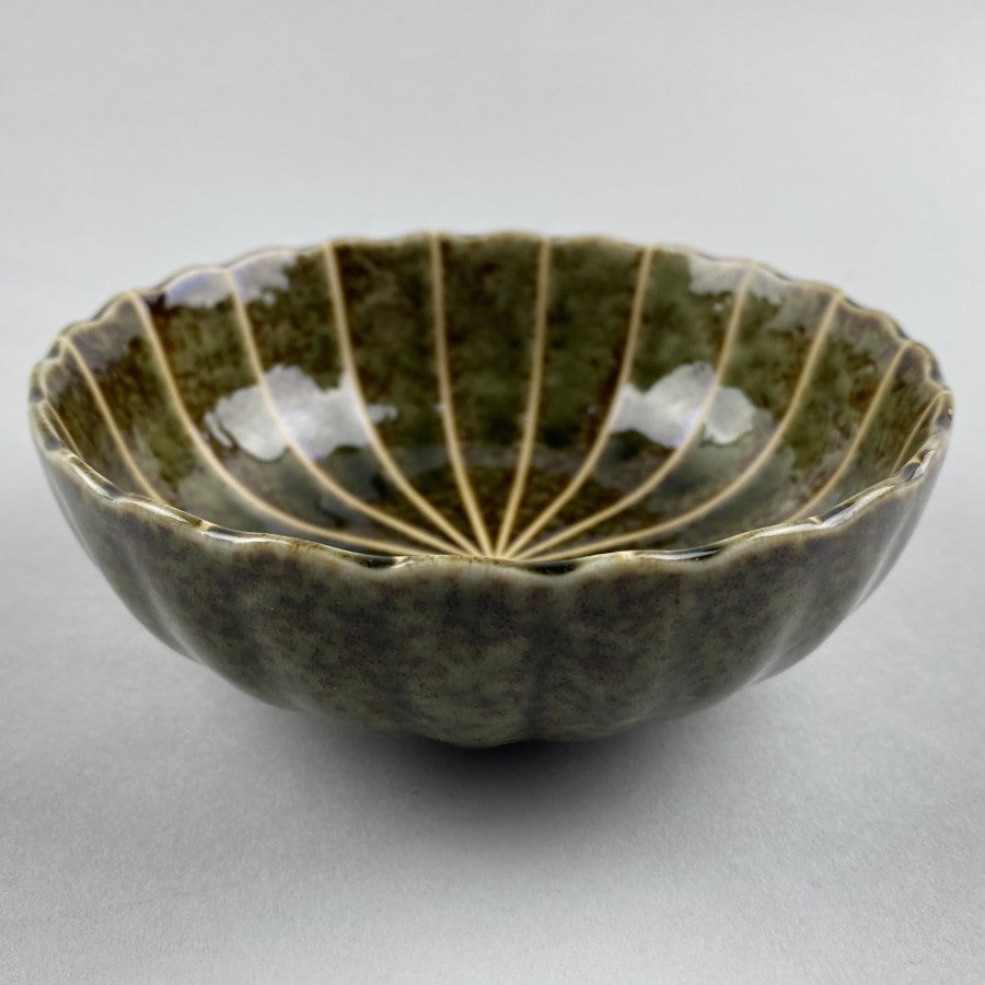 Hasunoha Japanese rustic green shallow dinner appetizer sauce bowls restaurant supply bowery discount sale osara new york