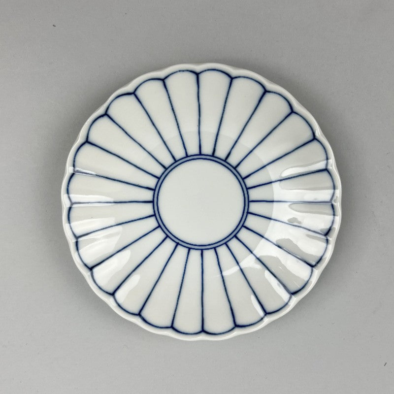 Hinagiku Daisy Blue & White Stripes Japanese Appetizer Sauce plates Restaurant Supply Bowery Discount Sale OSARA New York