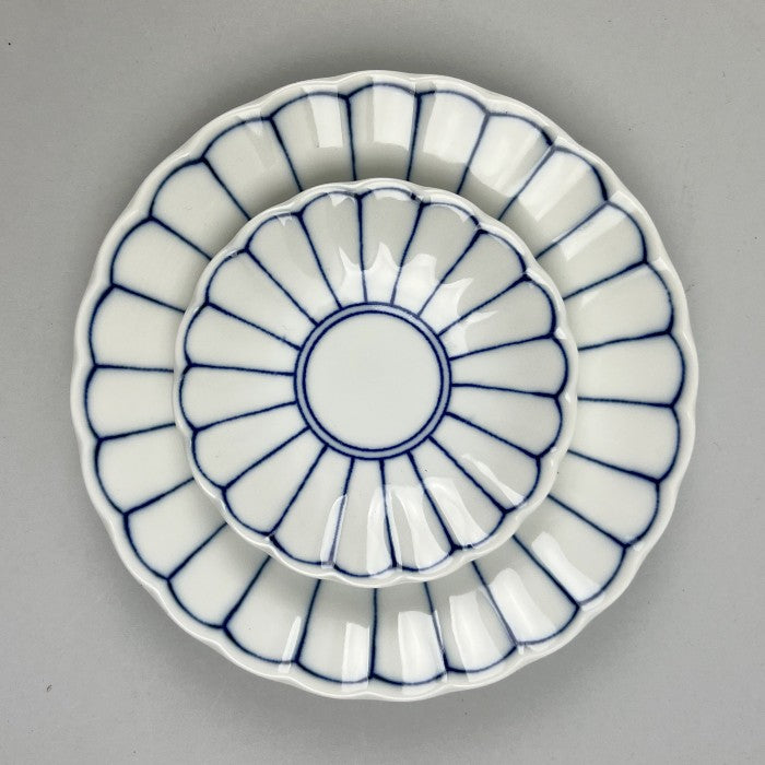 Hinagiku Daisy Blue & White Stripes Japanese Appetizer Sauce plates Restaurant Supply Bowery Discount Sale OSARA New York