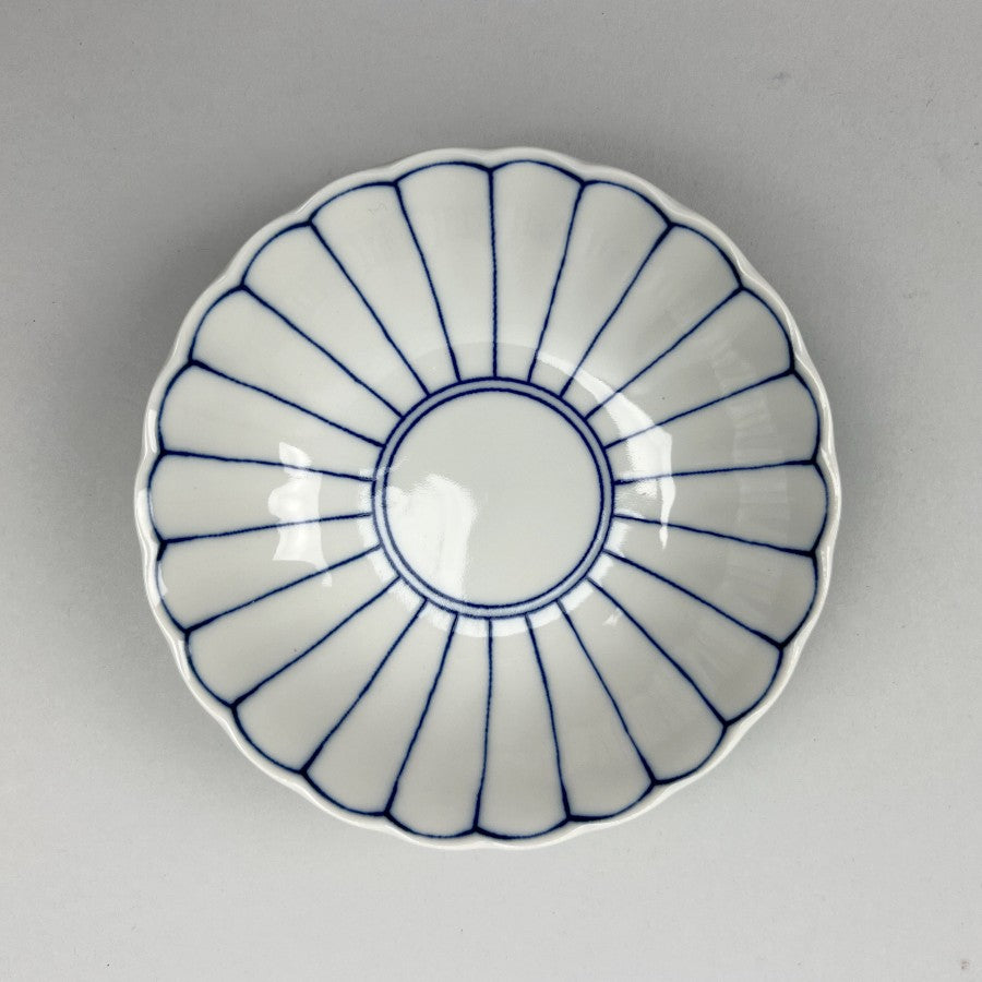Hinagiku Kobachi Daisy Flower blue and white stripes Japanes small bowl restaurant supply bowery discount sale OSARA New York