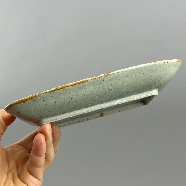 Hiwa Aqua Matte Blossom Japanese Rectangle sushi plate norizara restaurant Supply Bowery Discount Sale OSARA New York_closeup