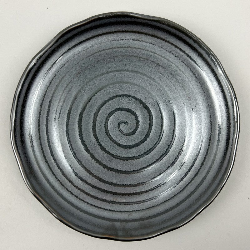 Ibushi Gin Metallic Silver Japanese Ceramic Dinner Plates Restaurant Supply Bowery Discount Sale OSARA New York