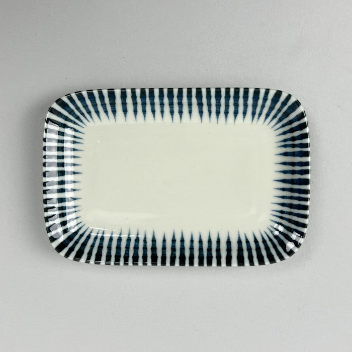 Japanese Navy Stripes Rectangle Small Sushi Plates Norizara Restaurant Supply Bowery Discount Sale OSARA New York
