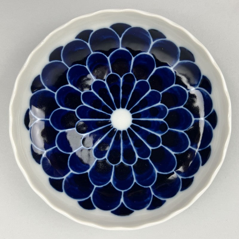 Marugiku Navy Flower Japanese Deep Appetizer Plate Restaurant Supply Bowery Discount Sale OSARA New York