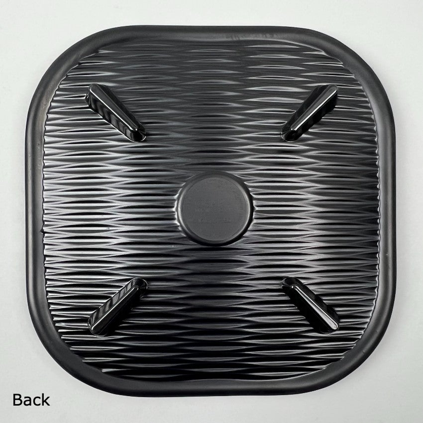 Melamine Matte Black Bamboo Weaving like Square Appetizer Plate Restaurant Supply Bowery Discount Sale OSARA New York
