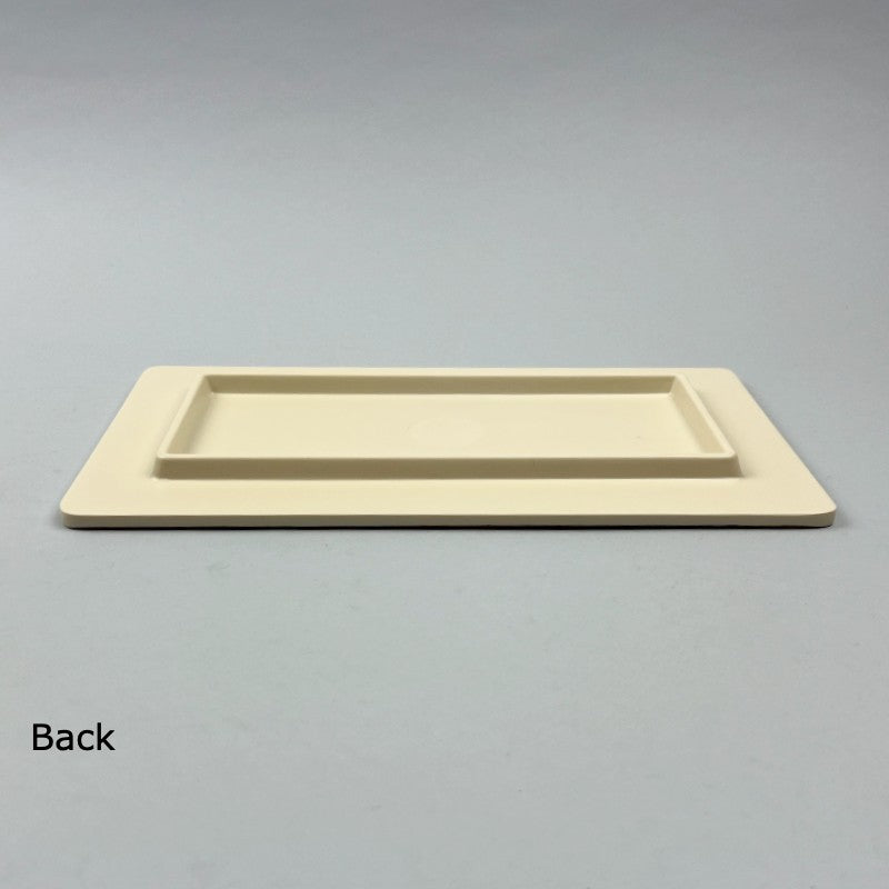 Melamine Mokume Wood Like Rectangle Flat Platter Plate Restaurant Supply Bowery Discount Sale OSARA New York back