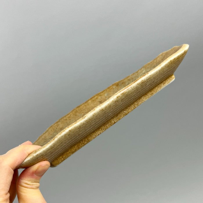 Miyagi Half Round Appetizer Sushi Yakitori Japanese Plate Brown Black Restaurant Supply Bowery Discount Sale OSARA New York