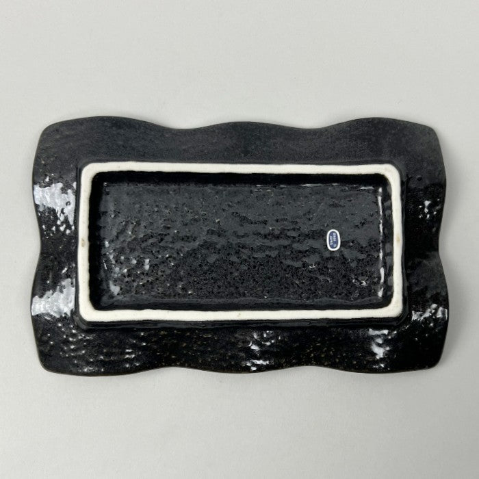 Miyagi Wavy Rectangle Japanese Plates Omakase Sushi Restaurant Supply Bowery Discount Sale OSARA New York_brown_yellow_black_gray
