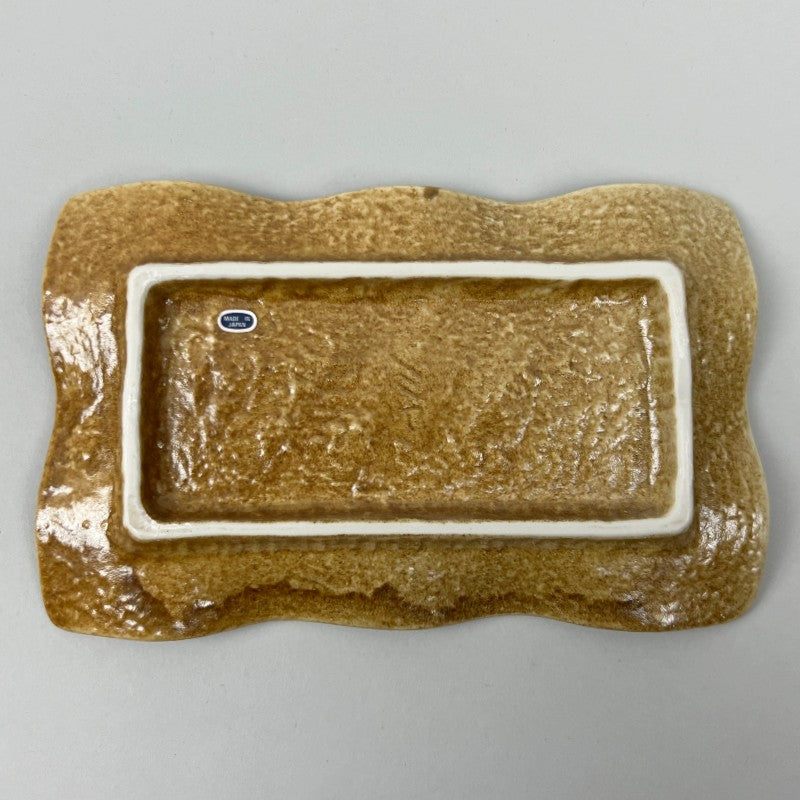 Miyagi Wavy Rectangle Japanese Plates Omakase Sushi Restaurant Supply Bowery Discount Sale OSARA New York_brown_yellow_black_gray
