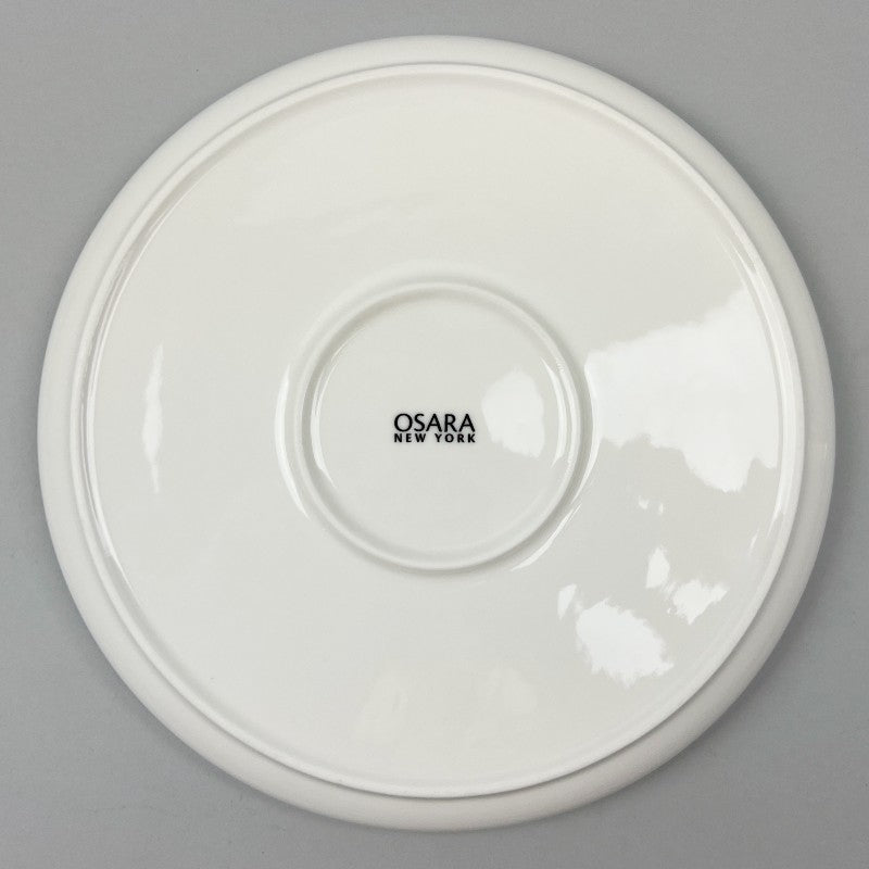 OSARA New York Spruce Ceramic White Round Plate with Upright Rim Restaurant Supply Back Shot