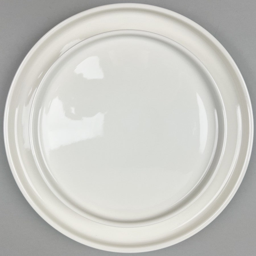 OSARA New York Spruce Ceramic White Round Plate with Upright Rim Two Sizes 8" 10.25" Restaurant Supply Front Pic