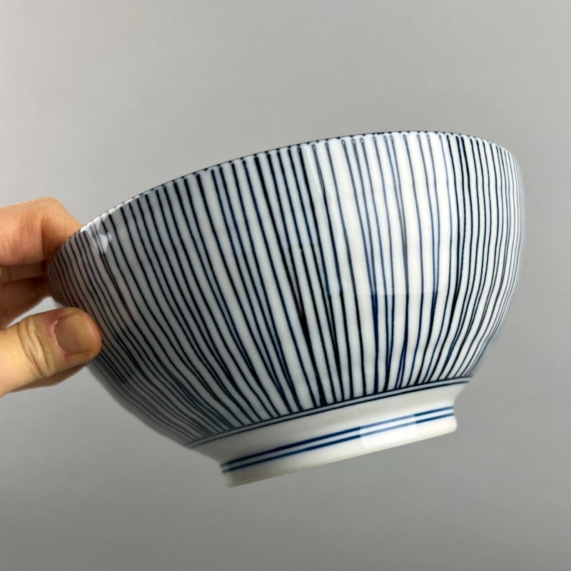 Shima Tanuki Ramen Udon Soba Noodle Japanese blue striped Bowl restaurant supply bowery discount sale OSARA New York
