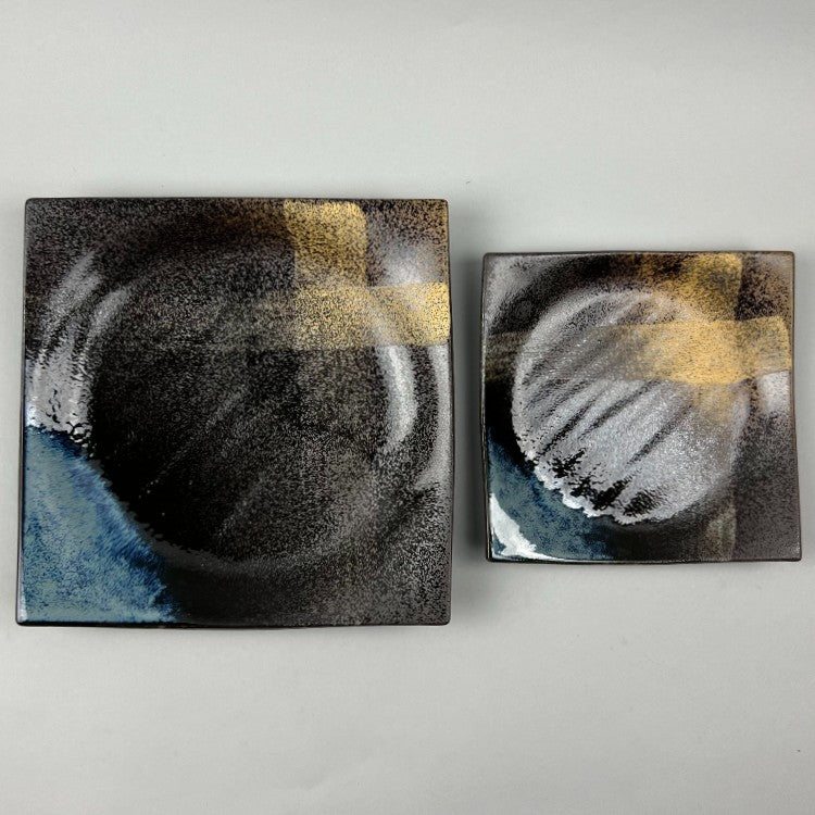 Shin Nishiki Square Deep Japanese Black Blue Beige Plates Restaurant Supply Bowery Discount Sale OSARA New York