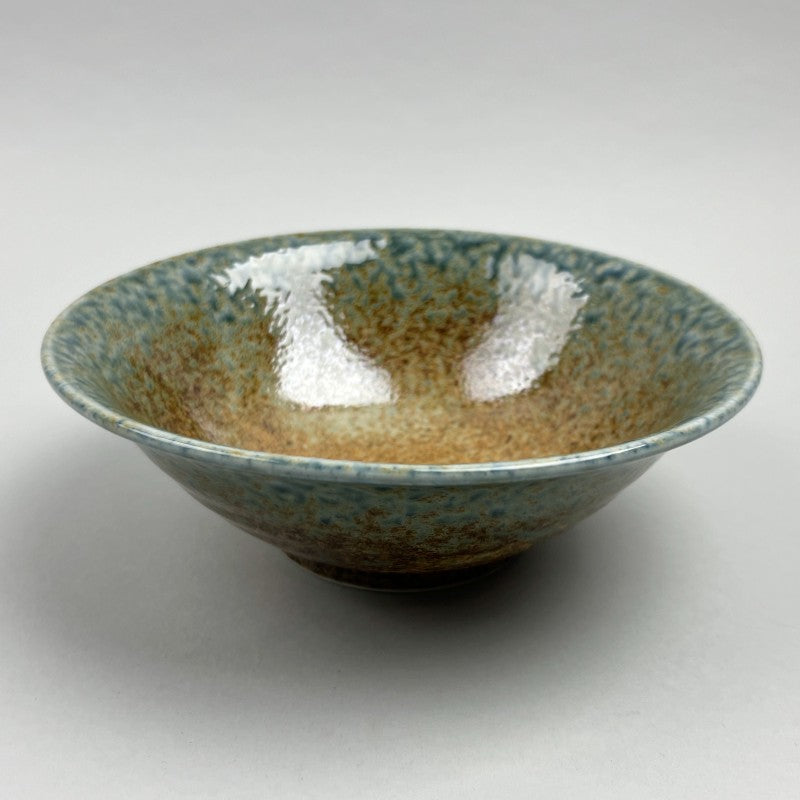 Suna Nagashi Shiny Blue & Brown Ramen Soba Udon Soup Noodle or Don Bowl, 7.6" dia., 22 oz, Made in Japan