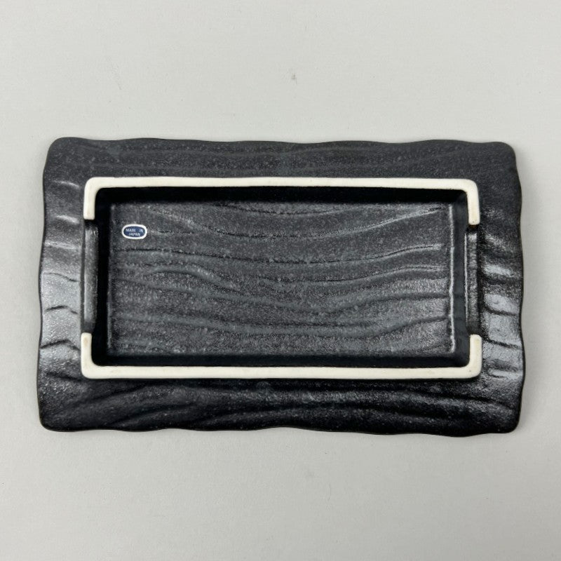 Tsutsugane Mokume Gunmetal rectangle Japanese sushi plate Grain Patterns restaurant supply Bowery Discount Sale OSARA New York