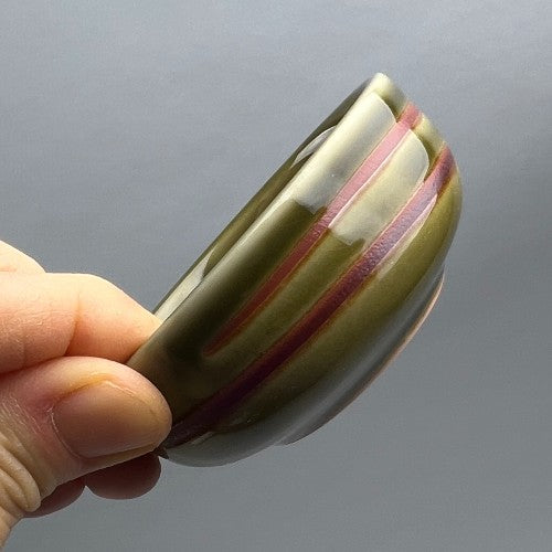 Uzumaki Mini Bowl, Sauce Dish, 2.6" dia, 1.8 oz, Matte White & Luster Green, Made in Japan