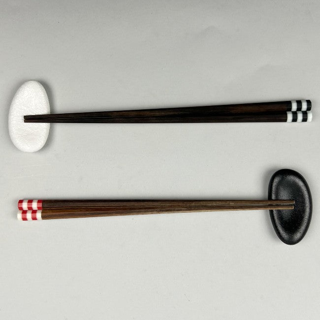 Zen Matte Black Matte White Large Chopstick Rest Japanese Restaurant Supply Bowery Discount Sale OSARA New York both with chopstick