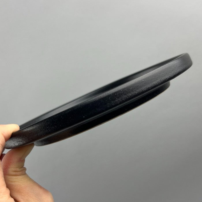 Zen Matte Black Upright Standing Rim Walled Plate Raized Edge Japanese Style Dinner Plate Appetizer Plate Restaurant Supply Bowery Discount Sale OSARA New York_three_size