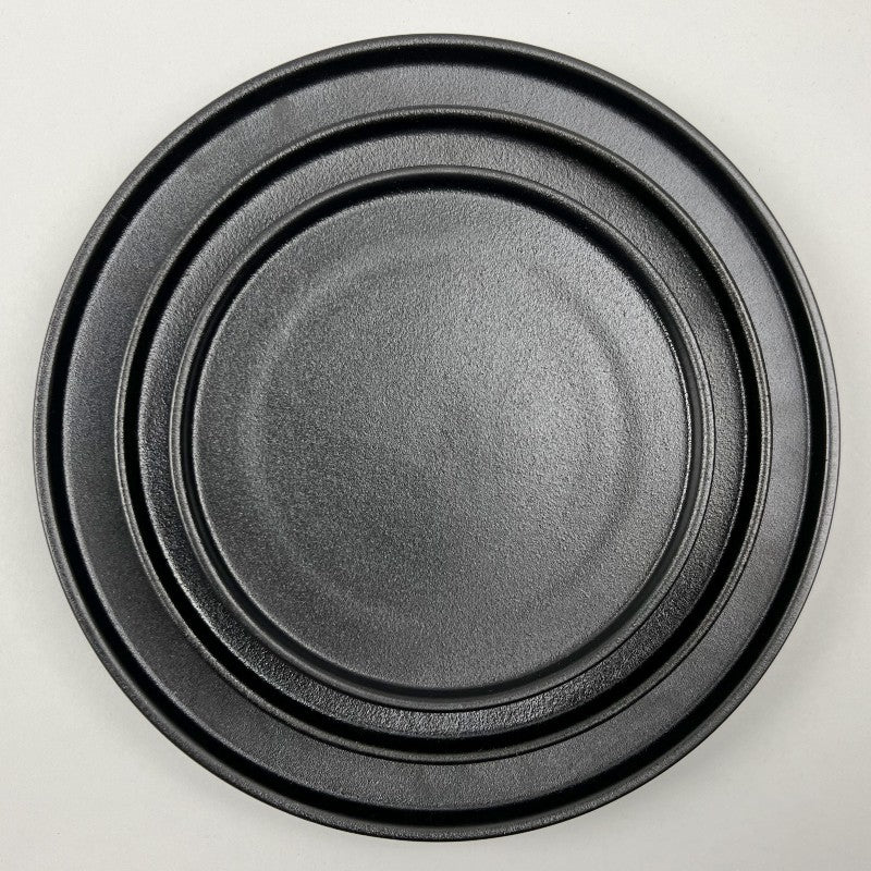 Zen Matte Black Upright Standing Rim Walled Plate Raized Edge Japanese Style Dinner Plate Appetizer Plate Restaurant Supply Bowery Discount Sale OSARA New York_three_size