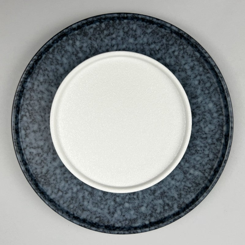 Zen Washi Matte White Ibushi Gold Upright Rim Raized Edge Walled Appetizer Omakase Dinner Place Ceramic Japanese Restaurant Supply Bowery Discount Sale OSARA New York.