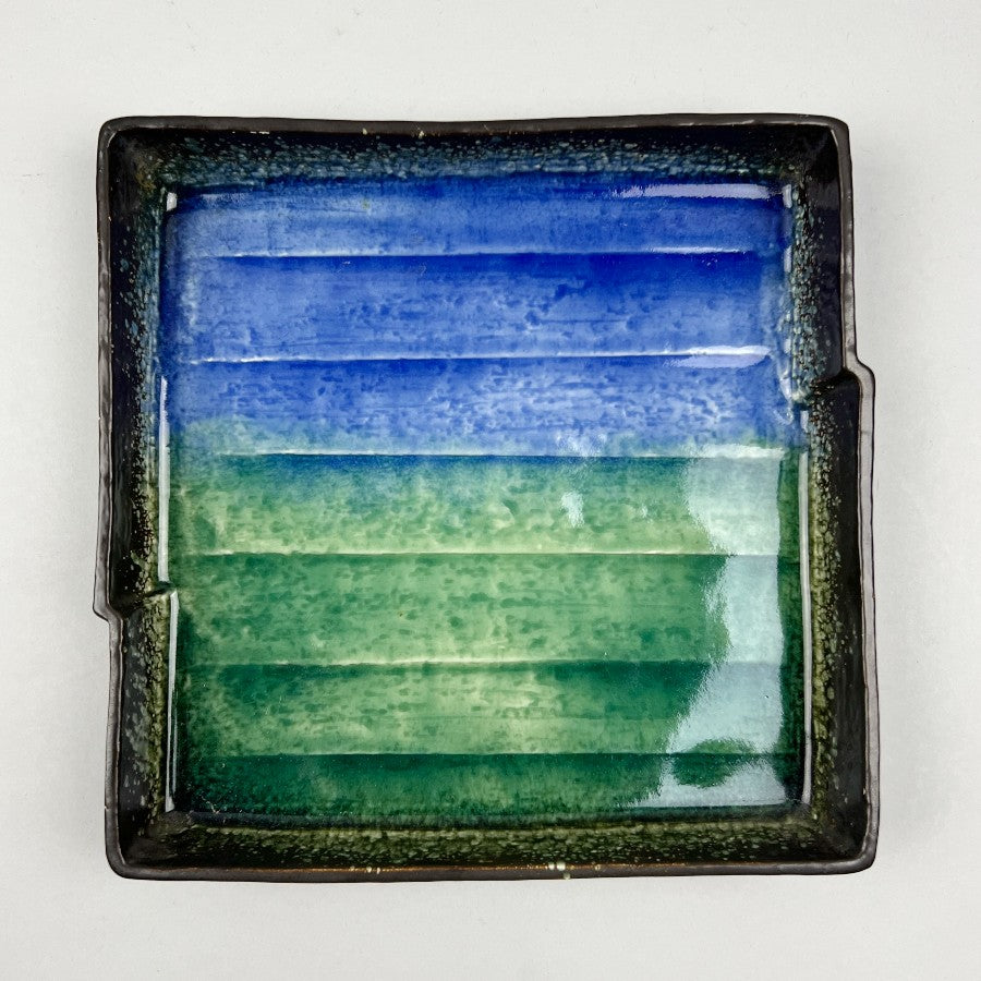 Aomidori square upright rim blue green dinnerplate sushi plate japanese chefs store restaurant supply Bowery discount sale catering event party.