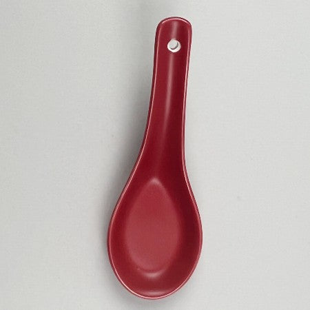 Bowery Matte Bold Renge Asian-style Soup Duck Spoon Tasting Spoon , Red and Black