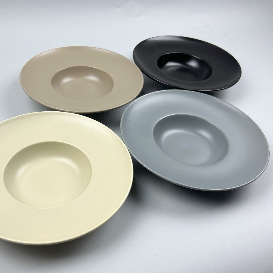 Bowery Matte Neutral hat plate pasta dish beige brown gray chefs store restaurant supply sale discount Manhattan nyc black