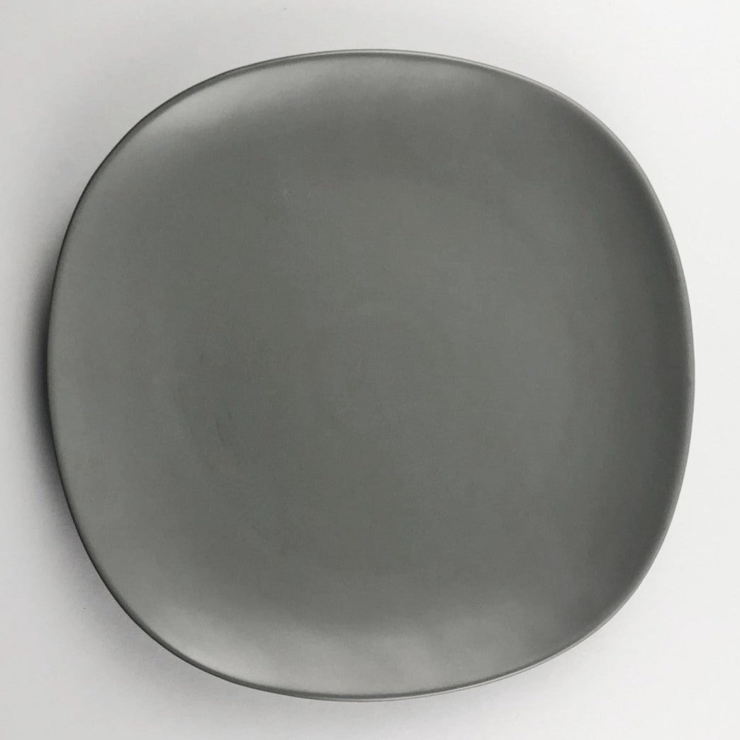 Bowery Matte Neutral rounded edge square plate gray chefs store restaurant supply Manhattan nyc