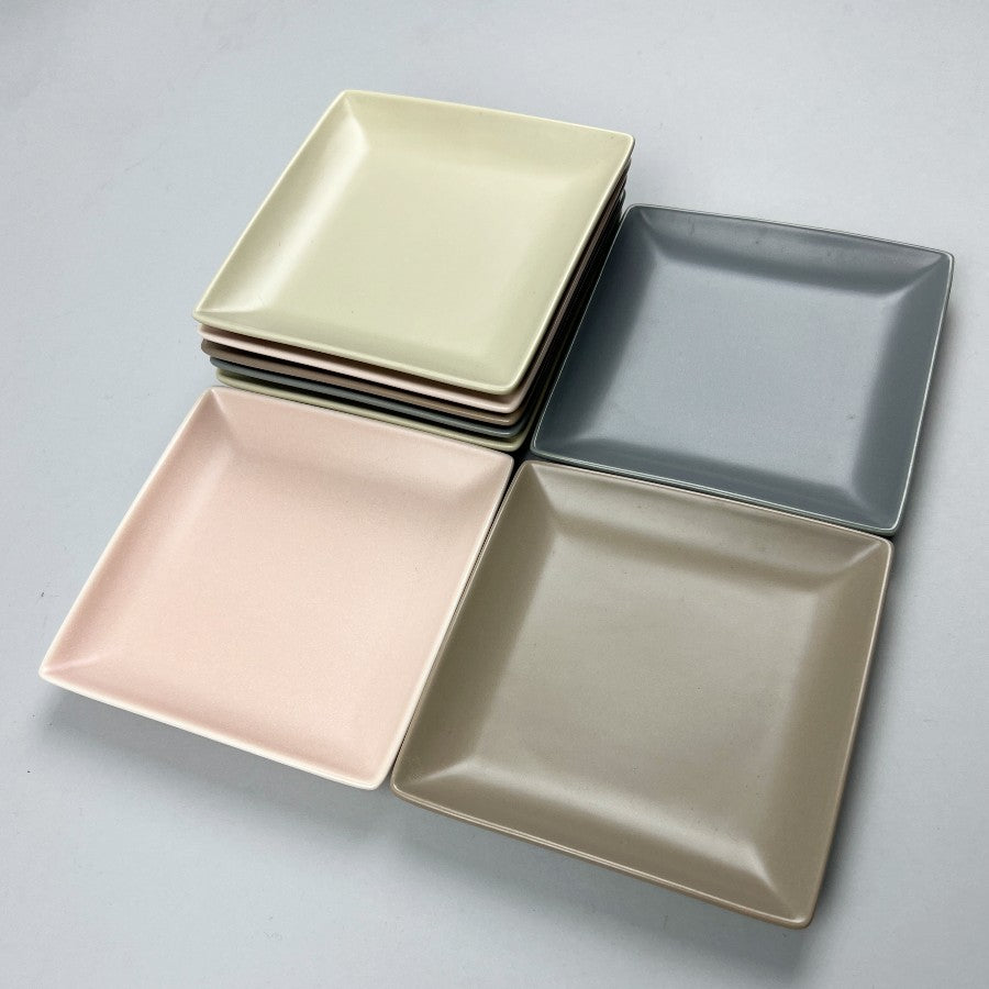 Bowery Matte neutral square tray appetizer dessert bread and butter pink gray brown beige chefs store restaurant supply sale discount dinnerware store Manhattan nyc