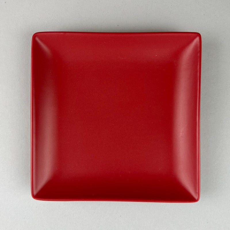 Square tray plate matte red appetizer bread and butter 밑반찬 tapas plate restaurant supply bowery sale discount