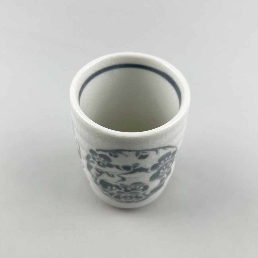 Chikkubai Yunomi White hibi gray Japanese teacups bamboo flowers Restaurant Supply Bowery Discount Sale OSARA New York