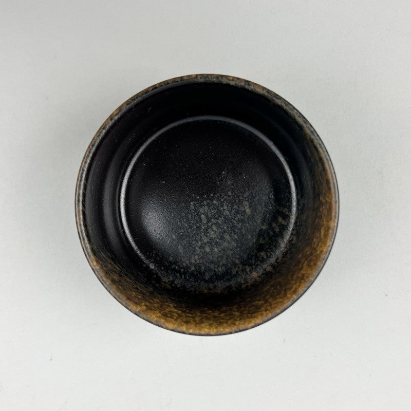 Ginga N Semi Matte Black brown beige bizen style small cylindrical stackable bowl Japanese chefs store restaurant supply event party catering Bowery discount sale OSARA New York 10 strawberry street Nagoya