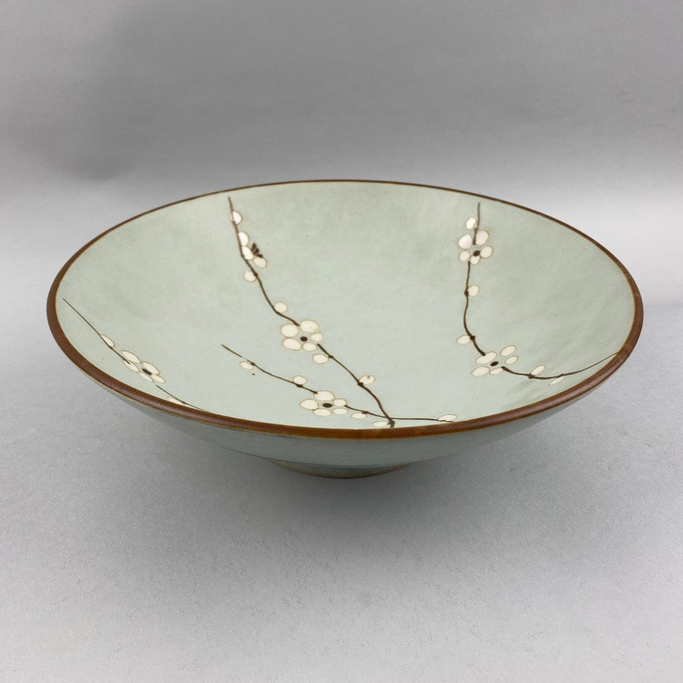 Hakubai White Plum Flower Large Low Bowl Japanese Restaurant Supply Bowery Sale Discount OSARA New York