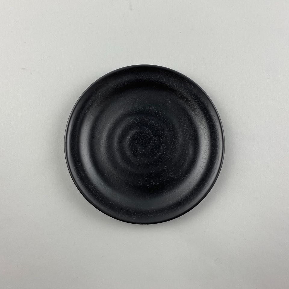 Hamon Melamine Semi-Matte Black Round Plate Side Restaurant Supply Discount Sale OSARA New York