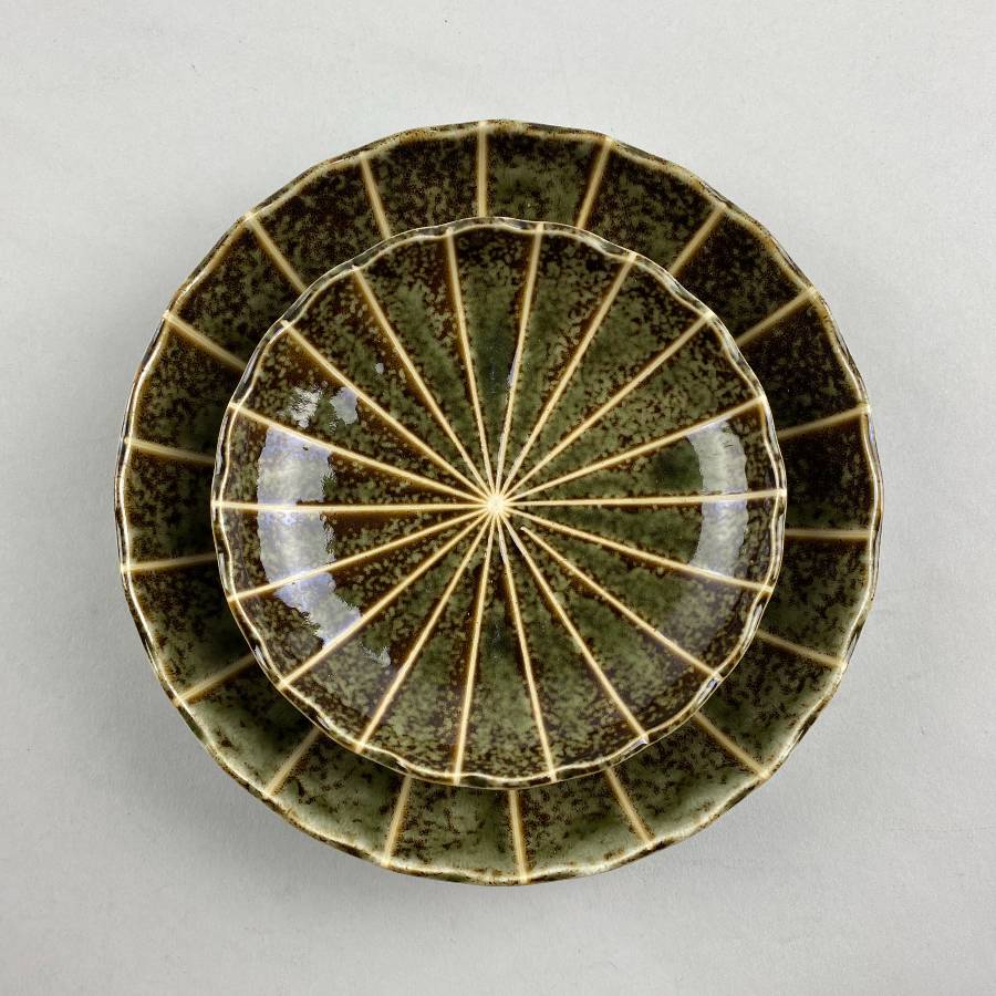 Hasu no ha green Japanese plate lotus leaf restaurant supply Bowery Discount Sale OSARA New York