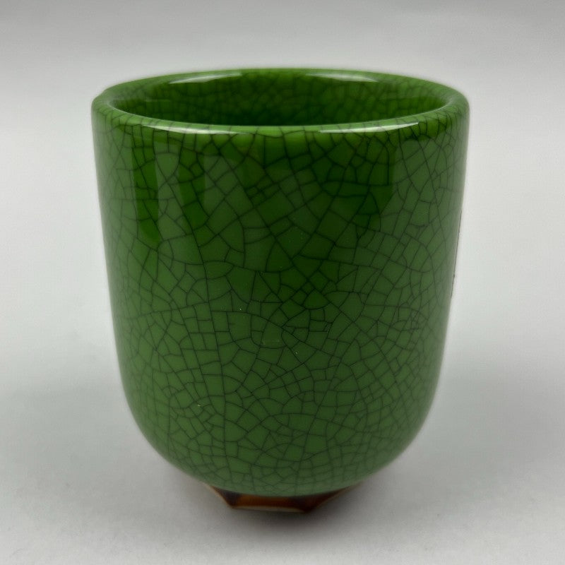 Hibi cracked pattern green sushi yunomi teacup japanese chefs store restaurant supply Bowery discount sale OSARA New York.