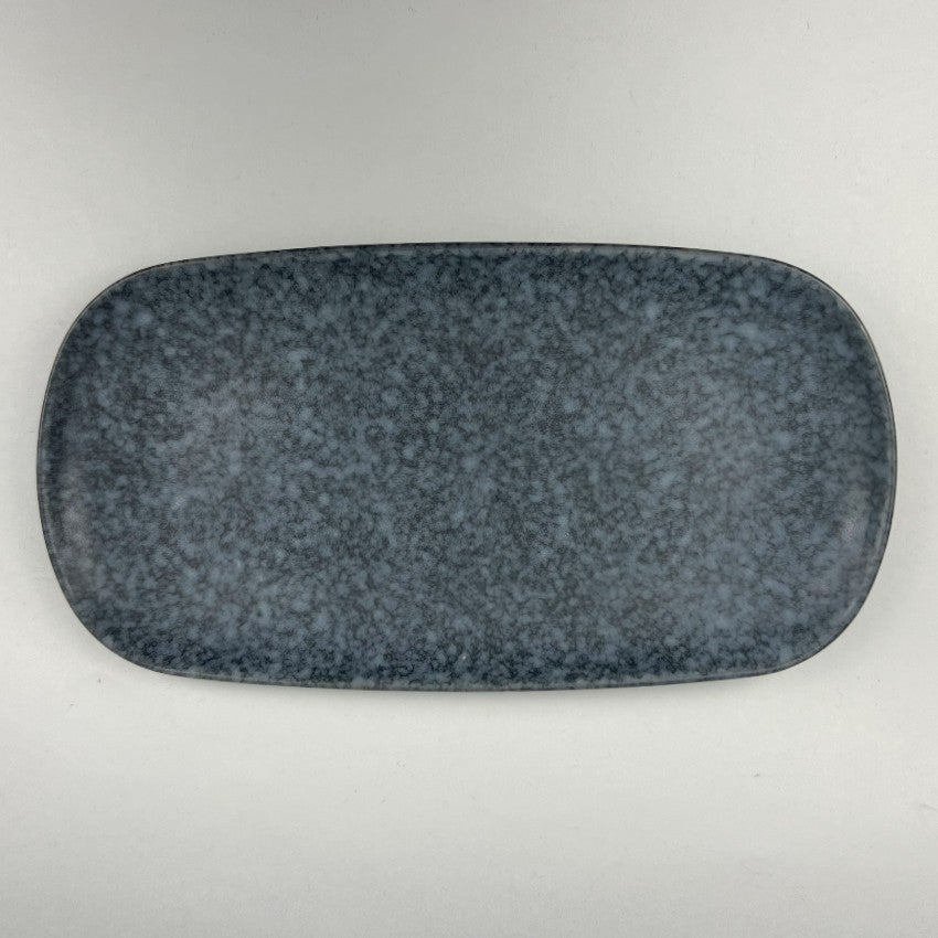 Melange matte dusty blue navy gray black rounded 12" rectangle plate sandwich burger plate Japanese chefs store Restaurant Supply dinnerware store sale discount Bowery New York event catering10 strawberry street biseki