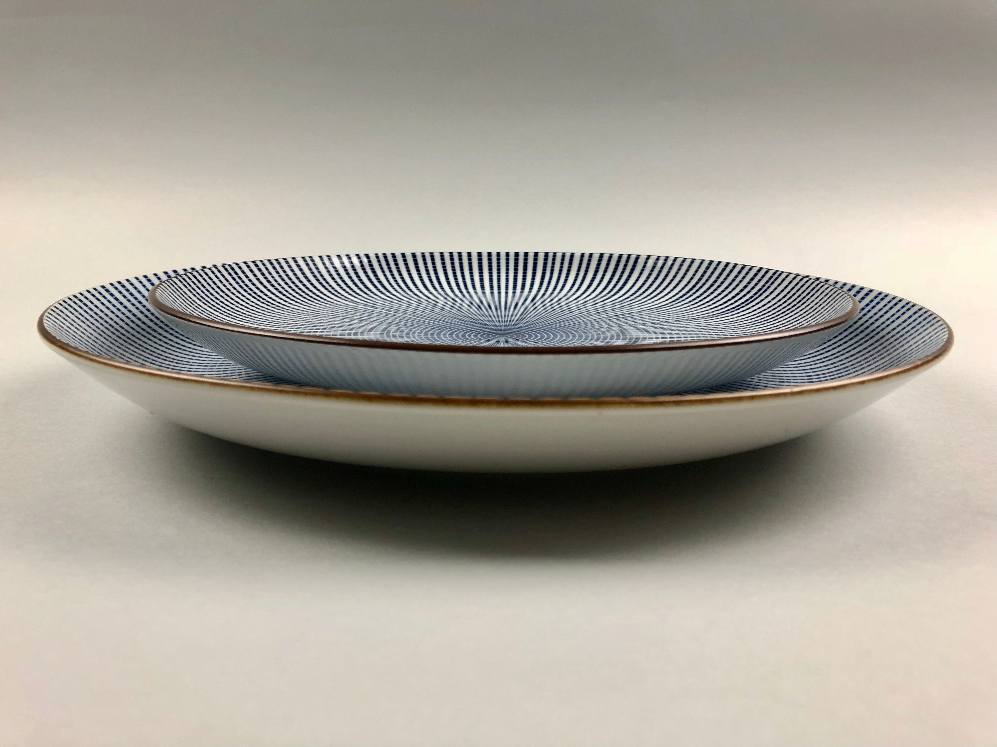 Restaurant Equipment 日本食 日式厨具 Discount 和食 Manhattan New York Japanese Ceramics Navy White Stripe Shima Plate