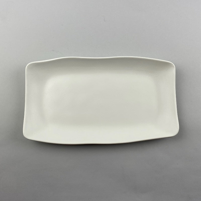 Sansui Melamine Rectangle Semi Matte Black and White Plate Restaurant Supply Bowery Discount Sale OSARA New York