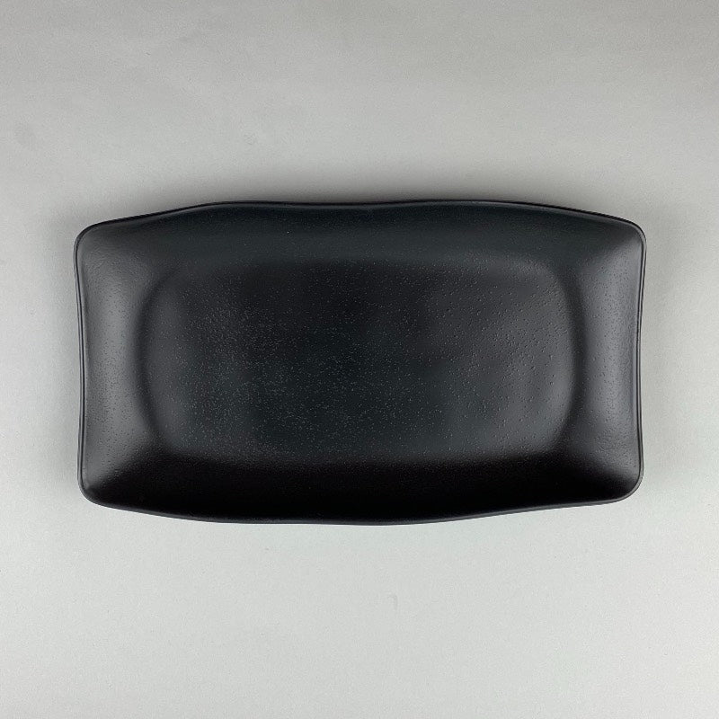Sansui Melamine Rectangle Semi Matte Black and White Plate Restaurant Supply Bowery Discount Sale OSARA New York
