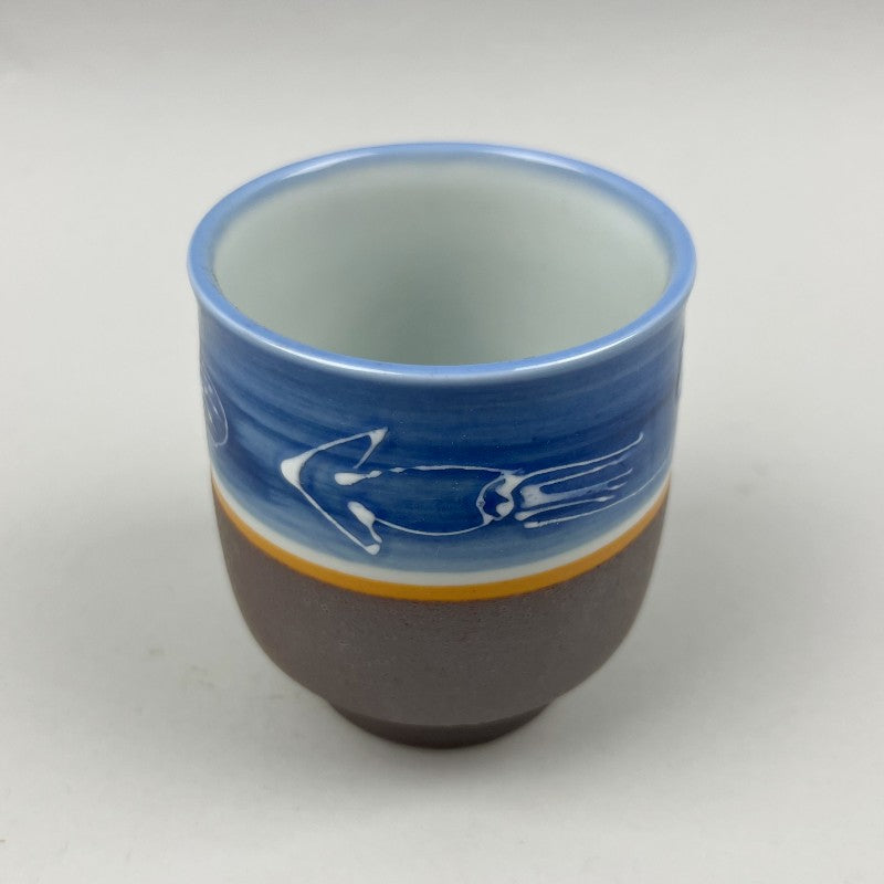 Squid Shrimp Sushi Yunomi teacup blue brown Japanese chefs store restaurant supply Bowery Discount Sale OSARA New York