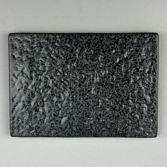 Japanese Style Matte Black Sushi geta rectangle flat plate