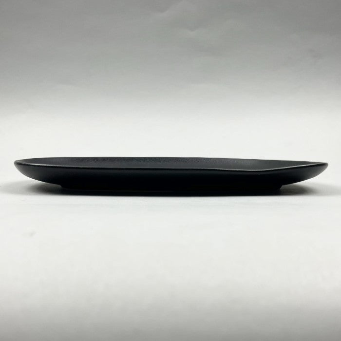 Zen matte black rounded 12" rectangle plate sandwich burger plate Japanese chefs store Restaurant Supply dinnerware store sale discount Bowery New York