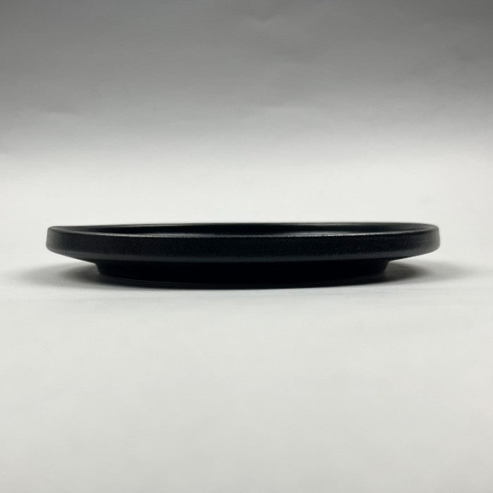 Zen Matte Black Round Plates with Upright Rim, Appetizer Plates(6.6"&8.5" dia.) and Dinner Plate(10.5" dia.)